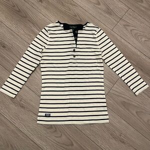 Navy and White Striped Shirt